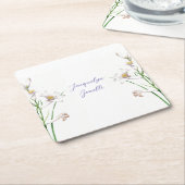 Floral Elegant Chique Calligrafie Naam Lithograph Kartonnen Onderzetters (Schuin)