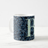 Floral Elegant Classy Monogram B blauw w/zin Koffiemok (Voorkant links)
