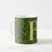 Floral Elegant Classy Monogram B groen w/zin Koffiemok (Voorkant links)