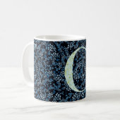 Floral Elegant Classy Monogram C blauw w/zin Koffiemok (Voorkant links)
