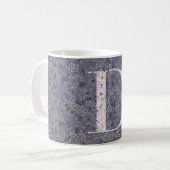 Floral Elegant Classy Monogram D paarse w/zin Koffiemok (Voorkant links)