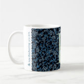 Floral Elegant Classy Monogram E blauw w/zin Koffiemok (Links)