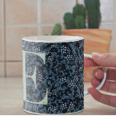 Floral Elegant Classy Monogram E blauw w/zin Koffiemok