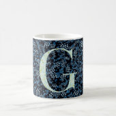 Floral Elegant Classy Monogram G blauw w/zin C Koffiemok (Center)
