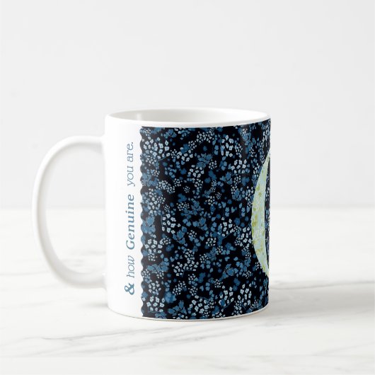 Floral Elegant Classy Monogram G blauw w/zin C Koffiemok (Links)
