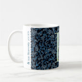 Floral Elegant Classy Monogram H blauw w/zin Koffiemok (Links)