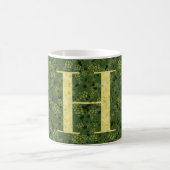 Floral Elegant Classy Monogram H groen w/zin Koffiemok (Center)