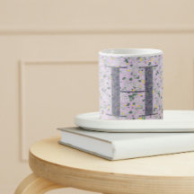Floral Elegant Classy Monogram H lila w/zin