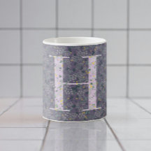 Floral Elegant Classy Monogram H paarse w/zin