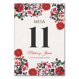 Floral Elegant Colorful Fiesta Spanish Wedding Kaart
