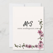 Floral Elegant Couple Wedding Invitation Kaart (Achterkant)