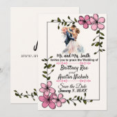 Floral Elegant Couple Wedding Invitation Kaart (Voorkant / Achterkant)