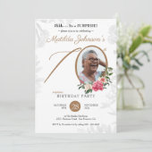 Floral Elegant Custom Photo Surprise 70e verjaarda Kaart (Staand voorkant)