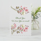 Floral elegant Dank u Feestdagenkaart (Staand voorkant)