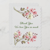 Floral elegant Dank u Feestdagenkaart (Voorkant / Achterkant)
