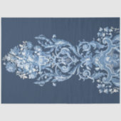Floral Elegant  Delft Blue White-ontleeppagina Tissuepapier (Voorkant)