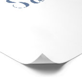 Floral Elegant Dusty Blue Crest Welcome Sign Poster (Hoek)