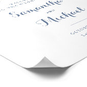 Floral Elegant Dusty Blue Crest Welkomstbord Poster (Hoek)