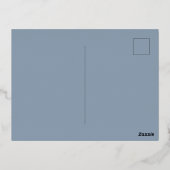 Floral elegant DUSTY BLUE moslimbruiloft Folie Uitnodiging Briefkaart (Achterkant)