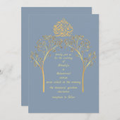 Floral elegant DUSTY BLUE moslimbruiloft Kaart (Voorkant / Achterkant)