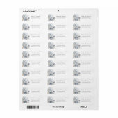 Floral Elegant Dusty Blue Return Label (Full Sheet)