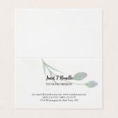 Floral Elegant Eenvoudig Professioneel Visitekaartje (Buitenkant ongevouwen)