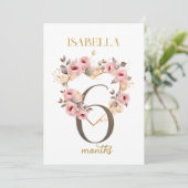 Floral Elegant eerste jaar Baby Milestone Kaart (Staand voorkant)