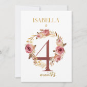 Floral Elegant eerste jaar Baby Milestone Kaart (Voorkant)