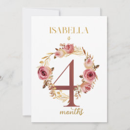 Floral Elegant eerste jaar Baby Milestone Kaart