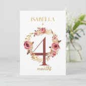 Floral Elegant eerste jaar Baby Milestone Kaart (Staand voorkant)