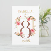 Floral Elegant eerste jaar Baby Milestone Kaart (Staand voorkant)