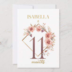 Floral Elegant eerste jaar Baby Milestone Kaart