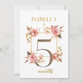 Floral Elegant eerste jaar Baby Milestone Kaart (Voorkant)