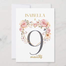 Floral Elegant eerste jaar Baby Milestone Kaart