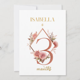 Floral Elegant eerste jaar Baby Milestone Kaart