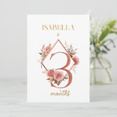 Floral Elegant eerste jaar Baby Milestone Kaart (Staand voorkant)