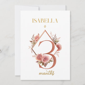 Floral Elegant eerste jaar Baby Milestone Kaart