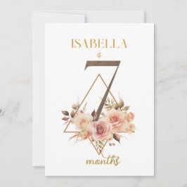 Floral Elegant eerste jaar Baby Milestone Kaart