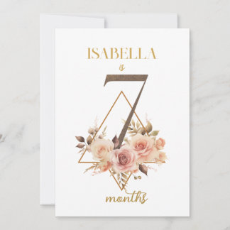 Floral Elegant eerste jaar Baby Milestone Kaart