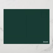 Floral elegant EMERALD GREEN Folie Uitnodiging Briefkaart (Achterkant)