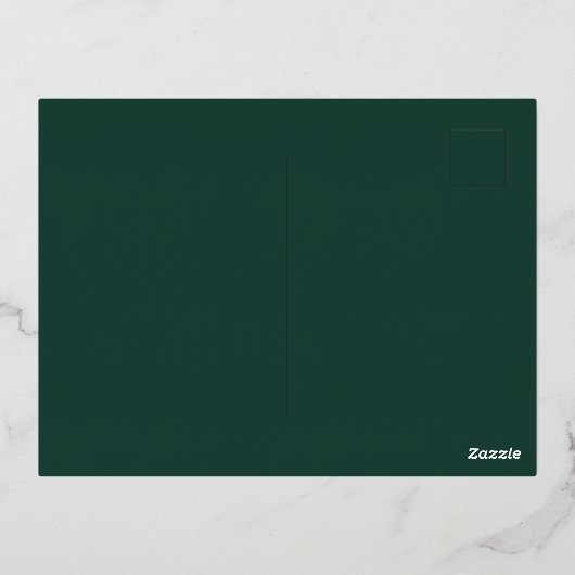 Floral elegant EMERALD GREEN Folie Uitnodiging Briefkaart (Achterkant)