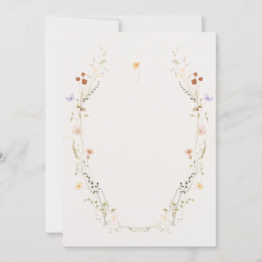 Floral Elegant en Minimal Wedding Kaart (Achterkant)