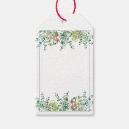 Floral Elegant Eucalyptus Waterverf Cadeaulabel