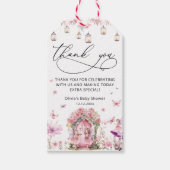 Floral Elegant Fairy Garden Baby shower dank u Cadeaulabel (Voorkant)