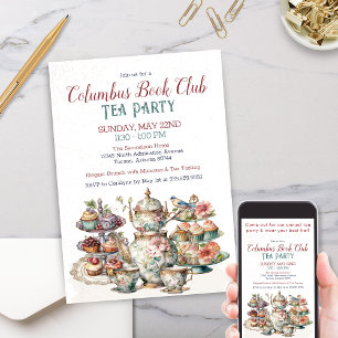 Floral Elegant Fancy Tea Party Uitnodiging