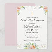 Floral elegant First Community Religious Event Kaart (Voorkant / Achterkant)