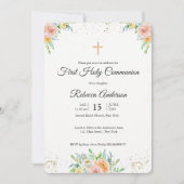 Floral elegant First Community Religious Event Kaart (Voorkant)