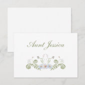 Floral Elegant Flat Place Card (Voorkant / Achterkant)