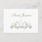 Floral Elegant Flat Place Card (Voorkant)