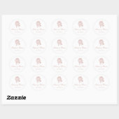 Floral Elegant  Frans Rozen Blush Bruiloft Ronde Sticker (Vel)